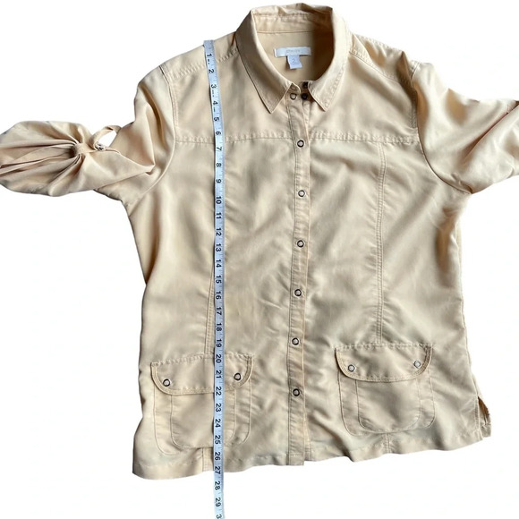 Chicos button down lightweight cardigan jacket women’s size 2 pastel yellow - Picture 8 of 9